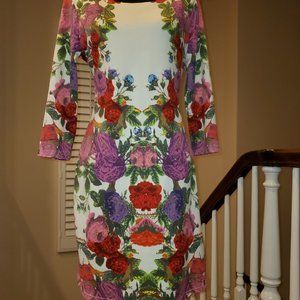 DOLCE & GABBANA COCKTAIL EVENING RUNWAY FLOWERS PRINT MULTICOLOR GOWN DR…